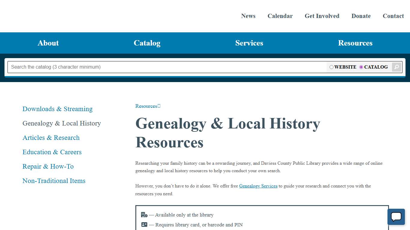 Genealogy & Local History Resources – Daviess County Public Library